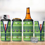 Raiders Rugby Christmas 4 in 1 Can Cooler Tumbler Merry Xmas Canberra Cardigan Style - Aussie Hoodie