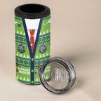 Raiders Rugby Christmas 4 in 1 Can Cooler Tumbler Merry Xmas Canberra Cardigan Style - Aussie Hoodie