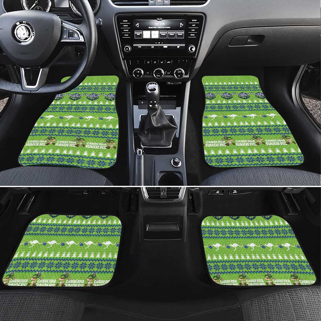 Raiders Rugby Christmas Car Mats Merry Xmas Canberra Cardigan Style - Aussie Hoodie