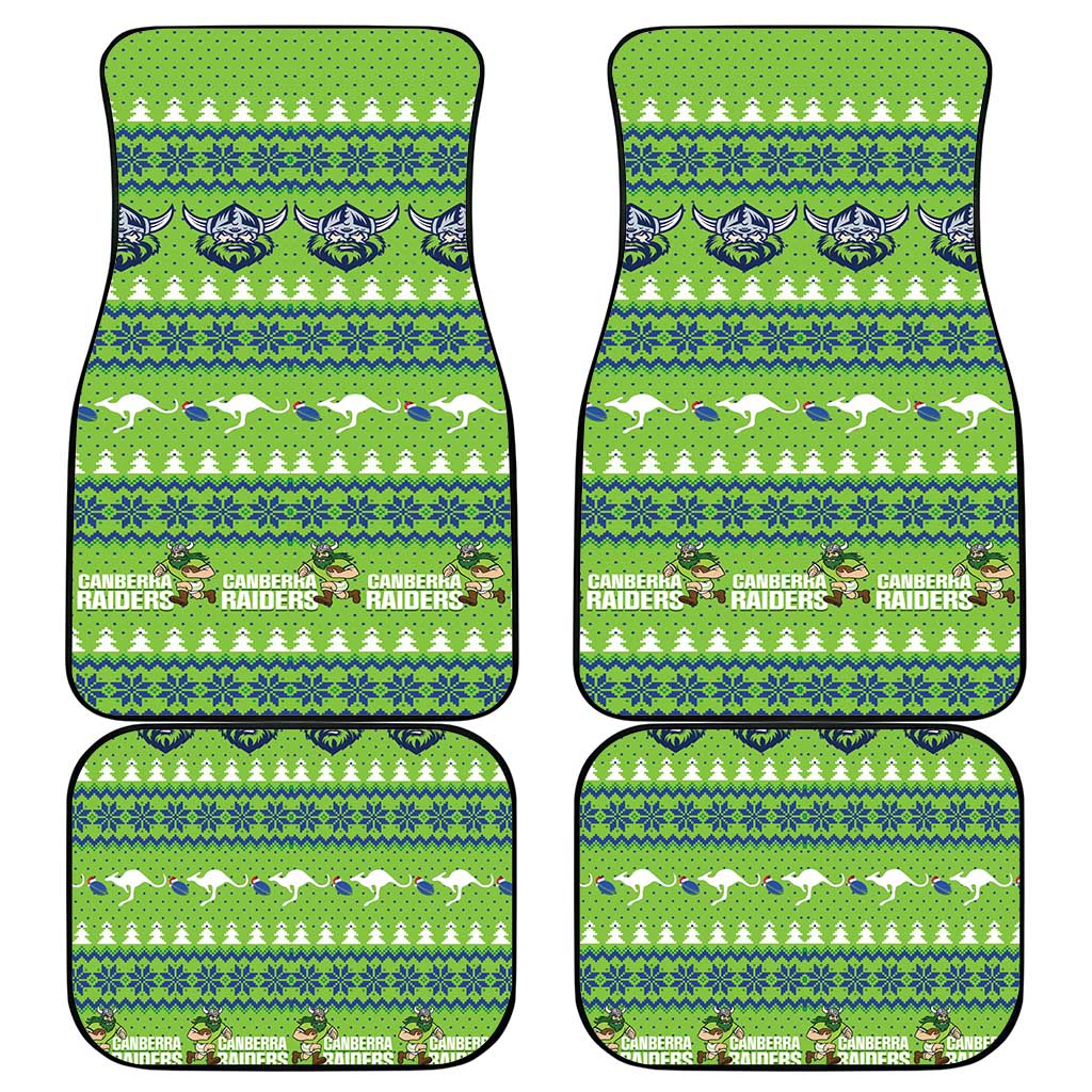 Raiders Rugby Christmas Car Mats Merry Xmas Canberra Cardigan Style - Aussie Hoodie