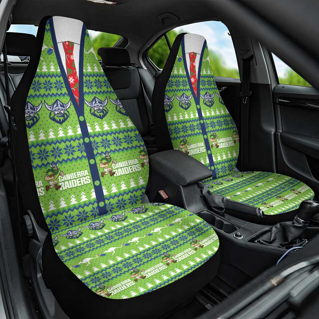 Raiders Rugby Christmas Car Seat Cover Merry Xmas Canberra Cardigan Style - Aussie Hoodie