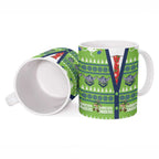 Raiders Rugby Christmas Ceramic Mug Merry Xmas Canberra Cardigan Style - Aussie Hoodie