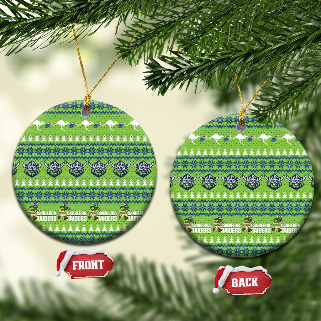 Raiders Rugby Christmas Ceramic Ornament Merry Xmas Canberra Cardigan Style - Aussie Hoodie