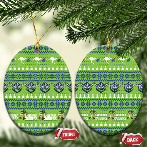Raiders Rugby Christmas Ceramic Ornament Merry Xmas Canberra Cardigan Style - Aussie Hoodie
