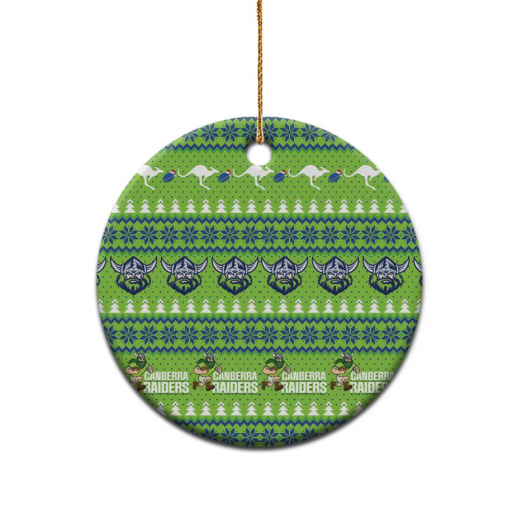 Raiders Rugby Christmas Ceramic Ornament Merry Xmas Canberra Cardigan Style - Aussie Hoodie