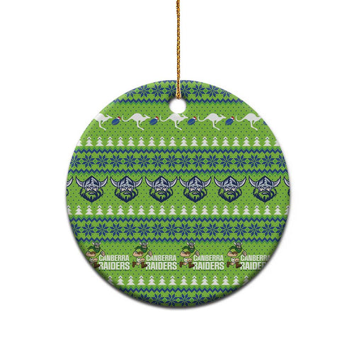 Raiders Rugby Christmas Ceramic Ornament Merry Xmas Canberra Cardigan Style - Aussie Hoodie