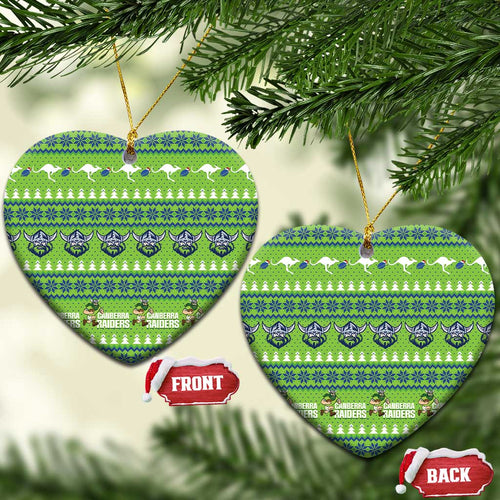 Raiders Rugby Christmas Ceramic Ornament Merry Xmas Canberra Cardigan Style - Aussie Hoodie