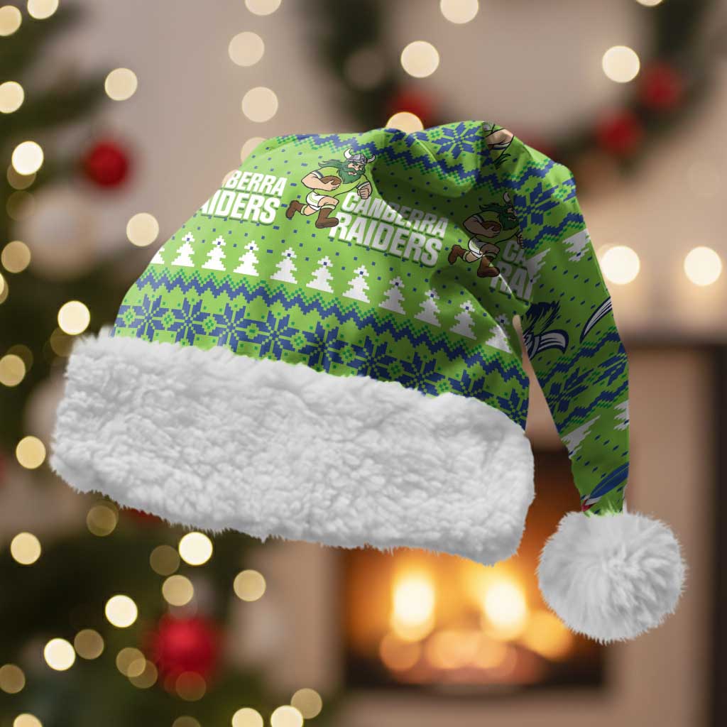 Raiders Rugby Christmas Santa Hat Merry Xmas Canberra Cardigan Style - Aussie Hoodie