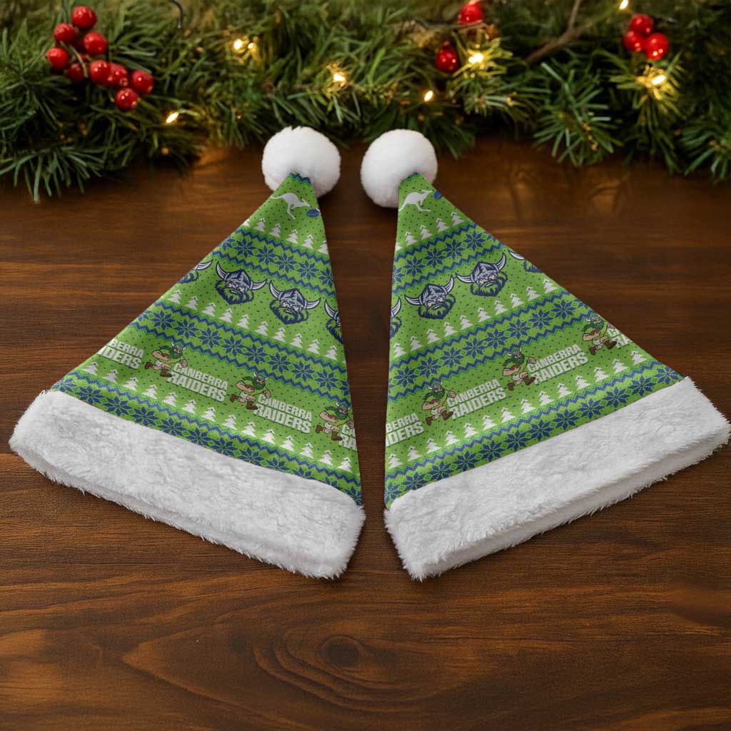 Raiders Rugby Christmas Santa Hat Merry Xmas Canberra Cardigan Style - Aussie Hoodie