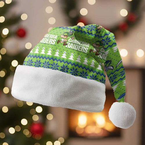 Raiders Rugby Christmas Santa Hat Merry Xmas Canberra Cardigan Style - Aussie Hoodie