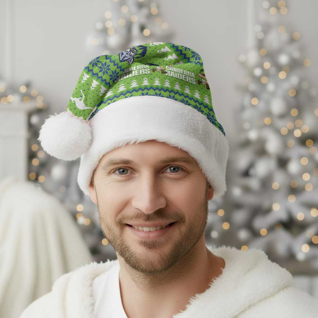 Raiders Rugby Christmas Santa Hat Merry Xmas Canberra Cardigan Style - Aussie Hoodie