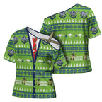 Raiders Rugby Christmas Cross Shoulder Shirt Merry Xmas Canberra Cardigan Style - Aussie Hoodie
