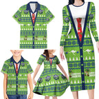 Raiders Rugby Christmas Family Matching Long Sleeve Bodycon Dress and Hawaiian Shirt Merry Xmas Canberra Cardigan Style - Aussie Hoodie