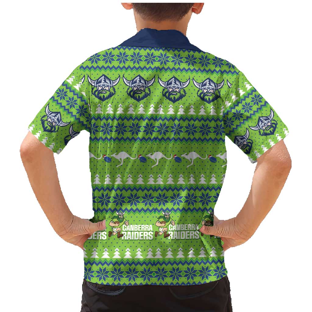 Raiders Rugby Christmas Family Matching Mermaid Dress and Hawaiian Shirt Merry Xmas Canberra Cardigan Style - Aussie Hoodie