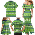 Raiders Rugby Christmas Family Matching Mermaid Dress and Hawaiian Shirt Merry Xmas Canberra Cardigan Style - Aussie Hoodie