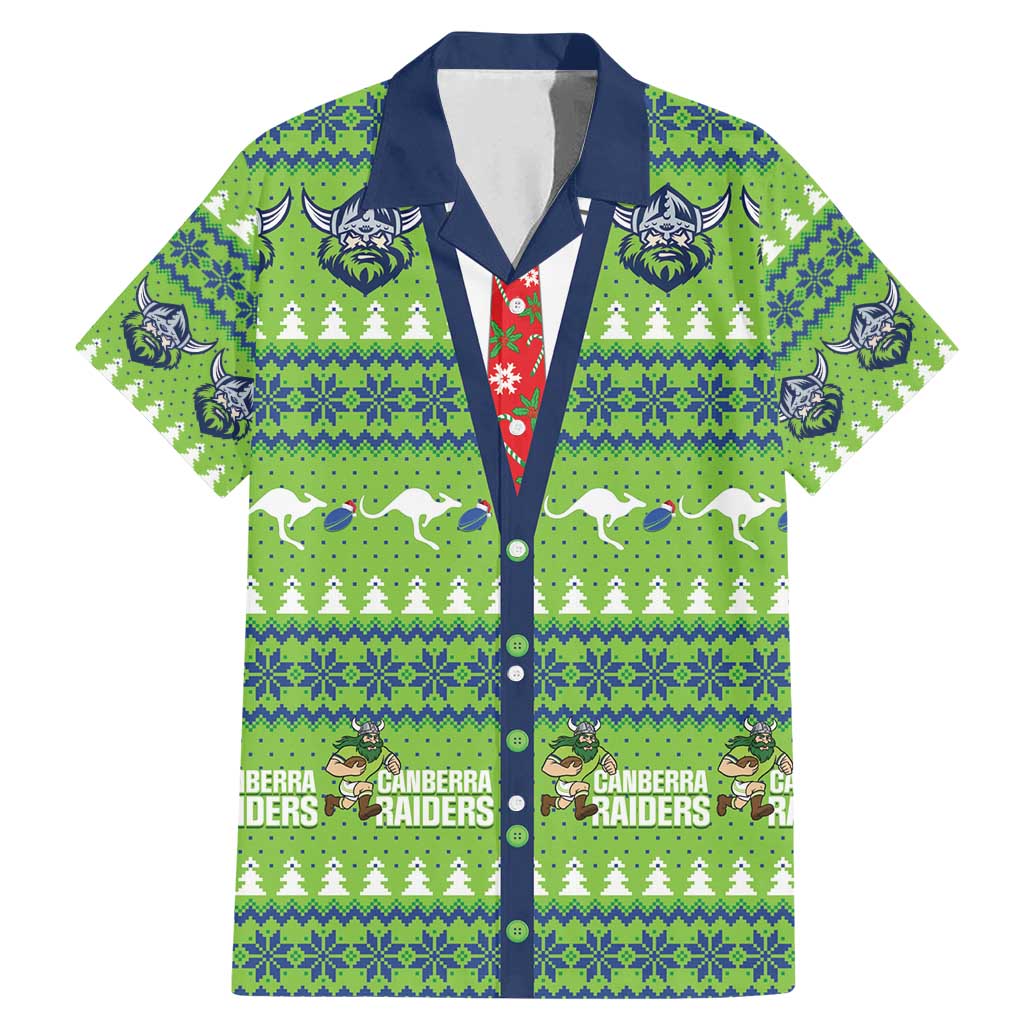 Raiders Rugby Christmas Family Matching Mermaid Dress and Hawaiian Shirt Merry Xmas Canberra Cardigan Style - Aussie Hoodie