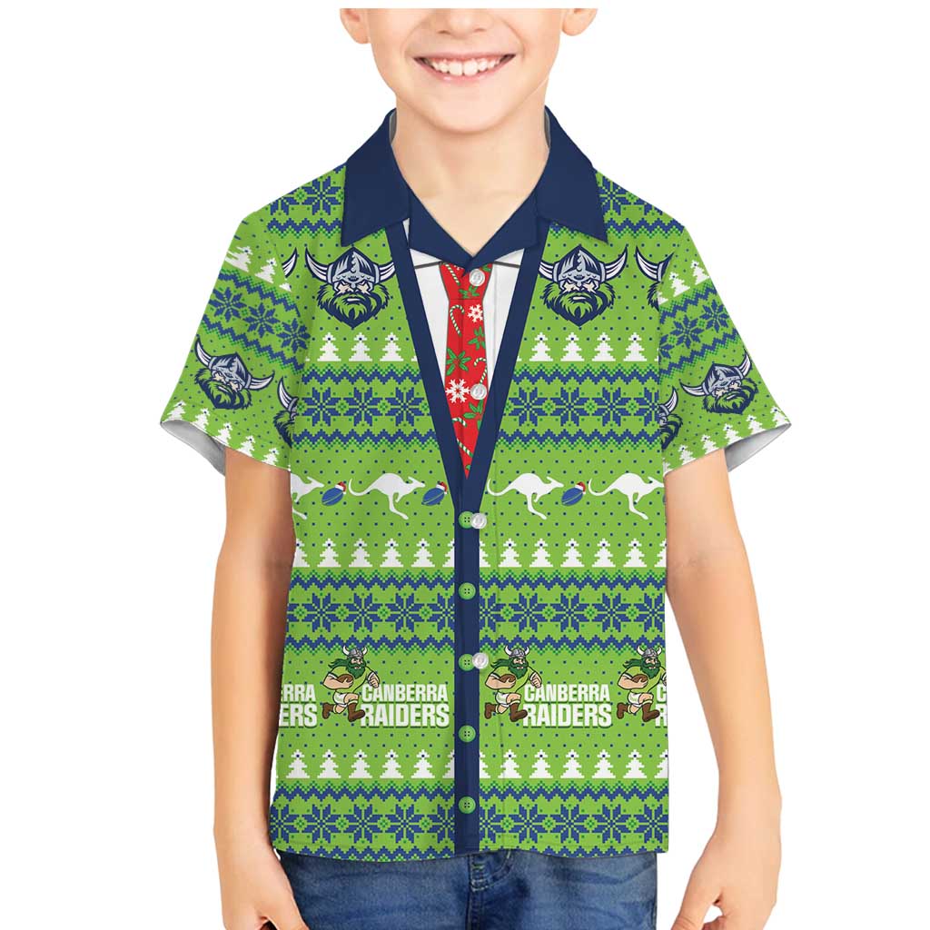 Raiders Rugby Christmas Family Matching Mermaid Dress and Hawaiian Shirt Merry Xmas Canberra Cardigan Style - Aussie Hoodie