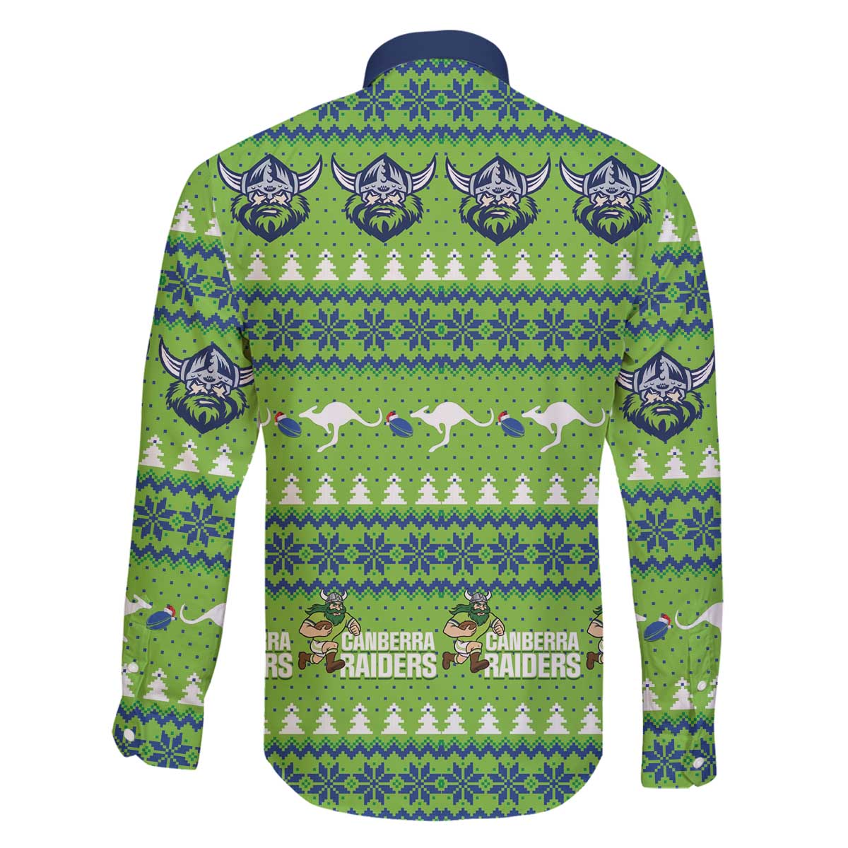 Raiders Rugby Christmas Family Matching Off The Shoulder Long Sleeve Dress and Hawaiian Shirt Merry Xmas Canberra Cardigan Style - Aussie Hoodie