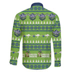 Raiders Rugby Christmas Family Matching Off The Shoulder Long Sleeve Dress and Hawaiian Shirt Merry Xmas Canberra Cardigan Style - Aussie Hoodie