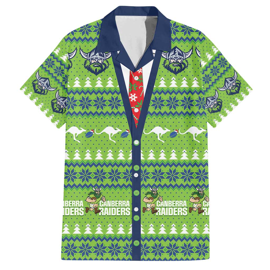 Raiders Rugby Christmas Family Matching Off Shoulder Maxi Dress and Hawaiian Shirt Merry Xmas Canberra Cardigan Style - Aussie Hoodie