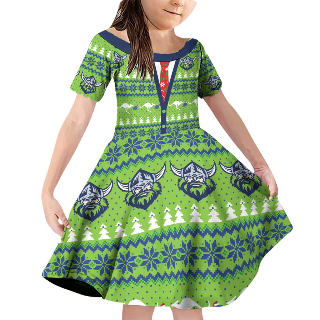 Raiders Rugby Christmas Family Matching Off Shoulder Short Dress and Hawaiian Shirt Merry Xmas Canberra Cardigan Style - Aussie Hoodie
