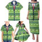Raiders Rugby Christmas Family Matching Puletasi and Hawaiian Shirt Merry Xmas Canberra Cardigan Style - Aussie Hoodie