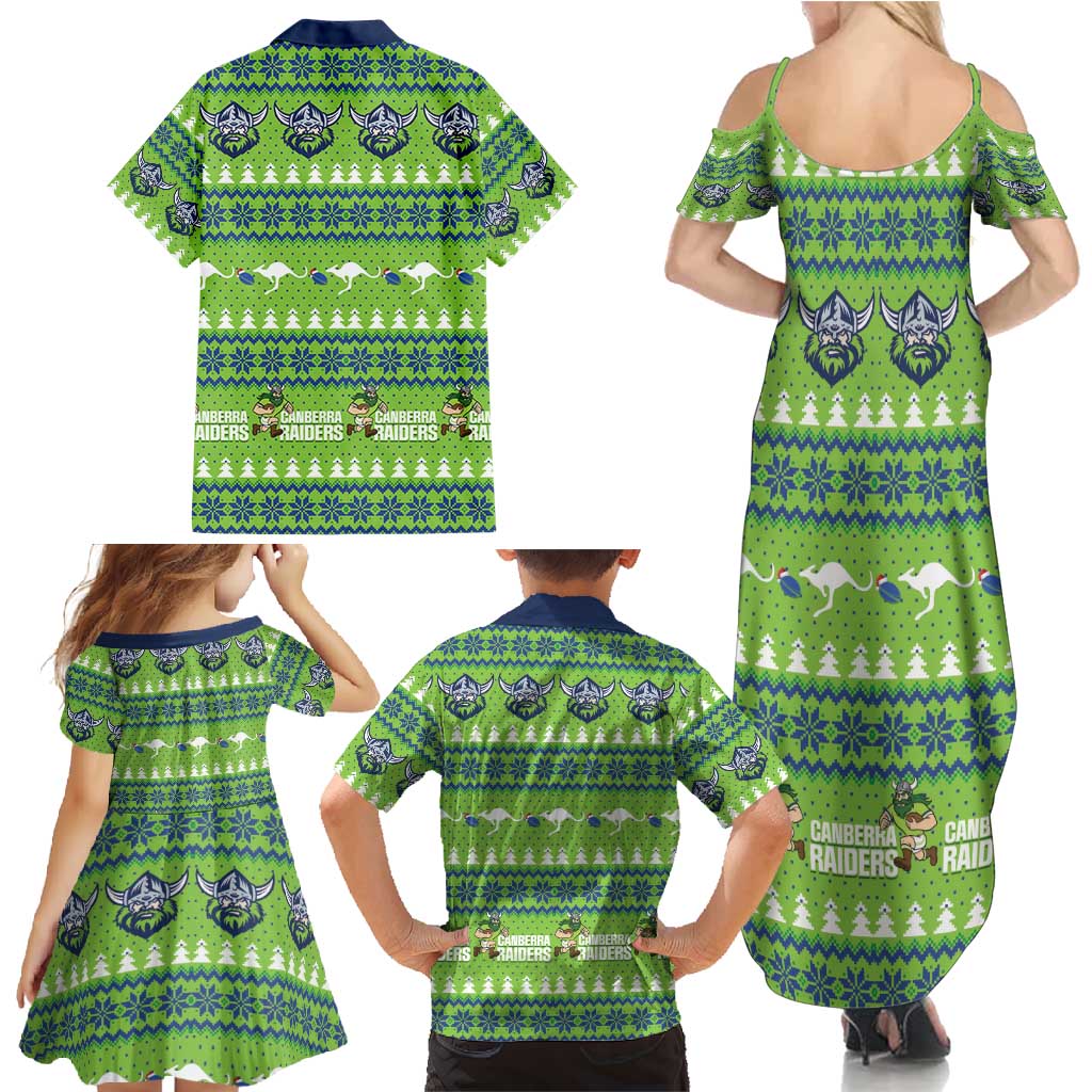 Raiders Rugby Christmas Family Matching Summer Maxi Dress and Hawaiian Shirt Merry Xmas Canberra Cardigan Style - Aussie Hoodie