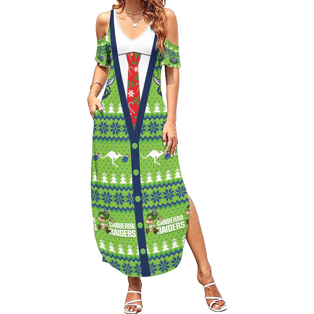 Raiders Rugby Christmas Family Matching Summer Maxi Dress and Hawaiian Shirt Merry Xmas Canberra Cardigan Style - Aussie Hoodie