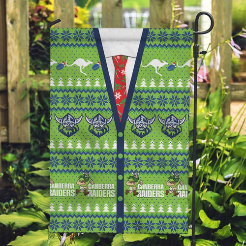 Raiders Rugby Christmas Garden Flag Merry Xmas Canberra Cardigan Style - Aussie Hoodie