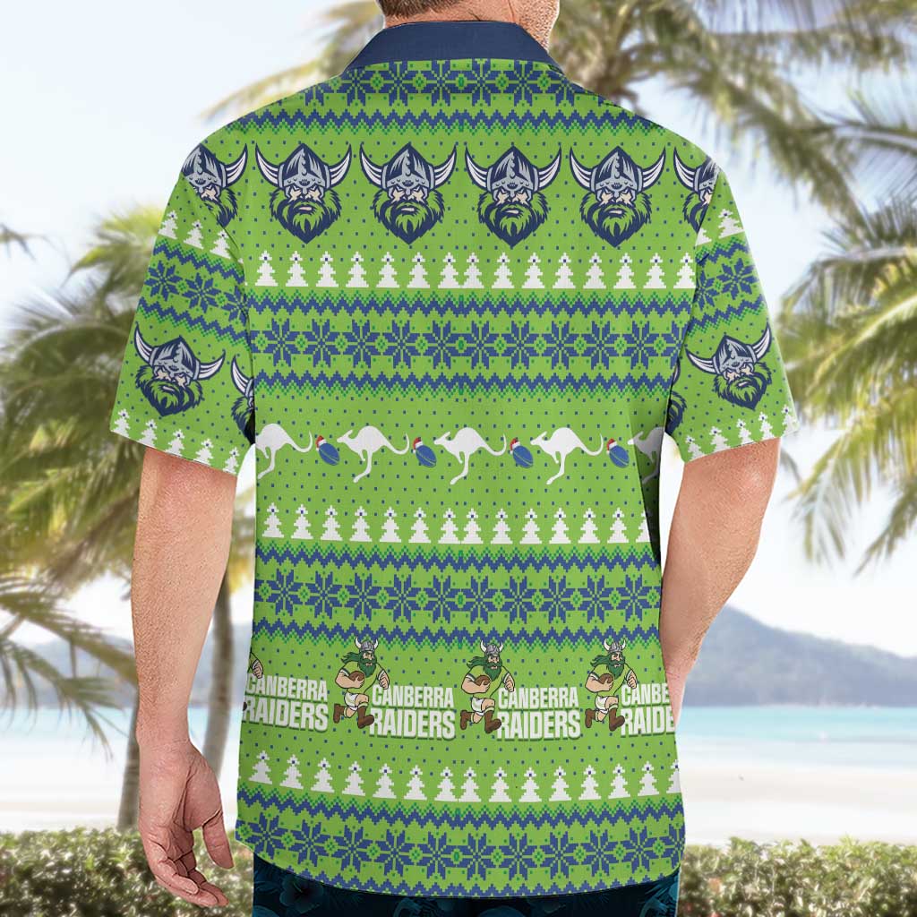 Raiders Rugby Christmas Hawaiian Shirt Merry Xmas Canberra Cardigan Style - Aussie Hoodie