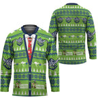 Raiders Rugby Christmas Hockey Jersey Merry Xmas Canberra Cardigan Style - Aussie Hoodie