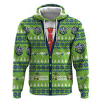 Raiders Rugby Christmas Hoodie Merry Xmas Canberra Cardigan Style - Aussie Hoodie