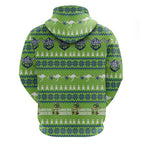 Raiders Rugby Christmas Hoodie Merry Xmas Canberra Cardigan Style - Aussie Hoodie
