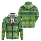 Raiders Rugby Christmas Hoodie Merry Xmas Canberra Cardigan Style - Aussie Hoodie