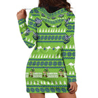 Raiders Rugby Christmas Hoodie Dress Merry Xmas Canberra Cardigan Style - Aussie Hoodie
