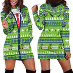 Raiders Rugby Christmas Hoodie Dress Merry Xmas Canberra Cardigan Style - Aussie Hoodie