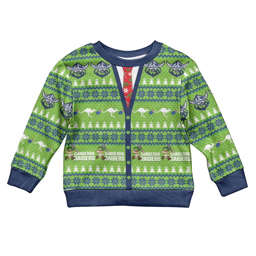 Raiders Rugby Christmas Kid Ugly Christmas Sweater Merry Xmas Canberra Cardigan Style - Aussie Hoodie
