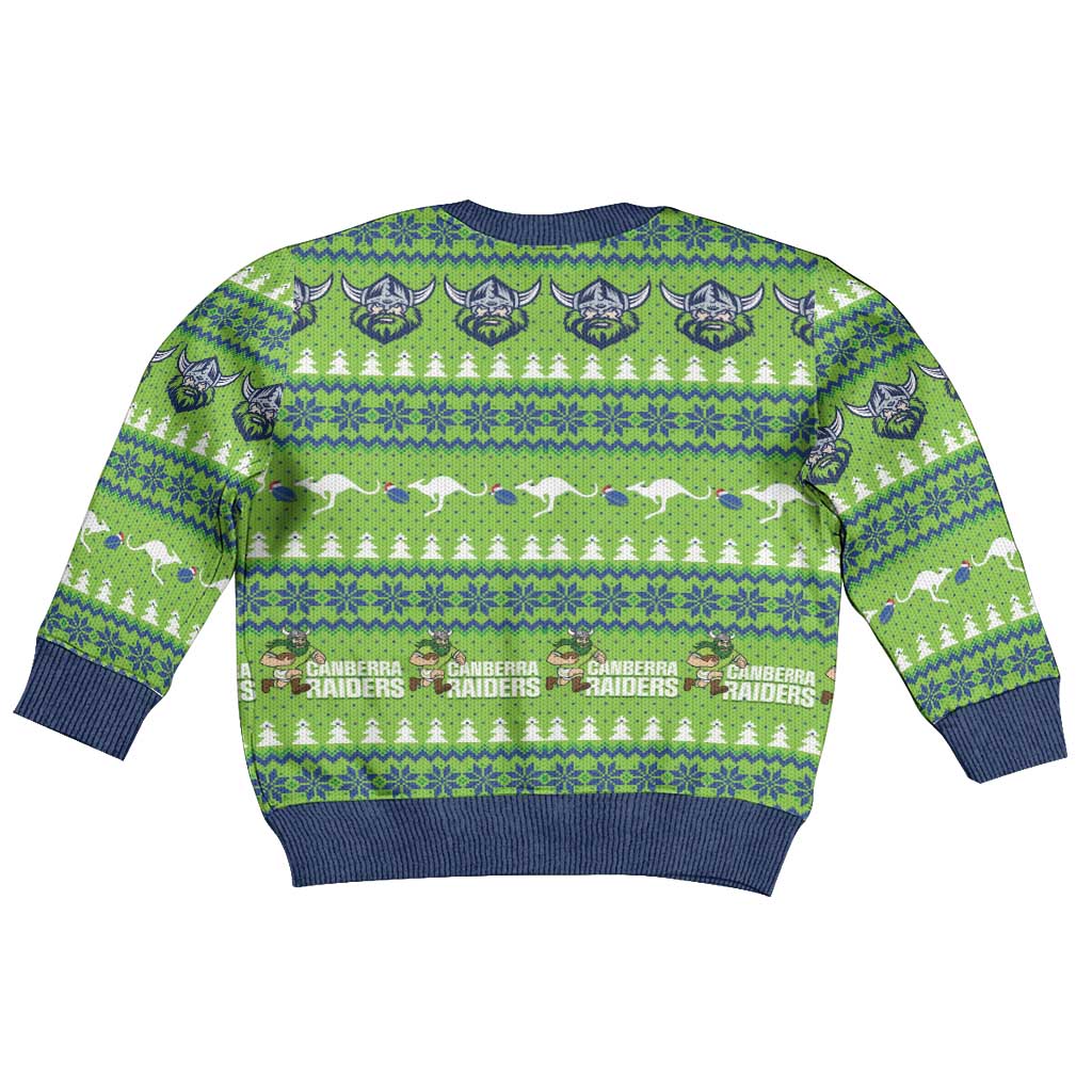 Raiders Rugby Christmas Kid Ugly Christmas Sweater Merry Xmas Canberra Cardigan Style - Aussie Hoodie