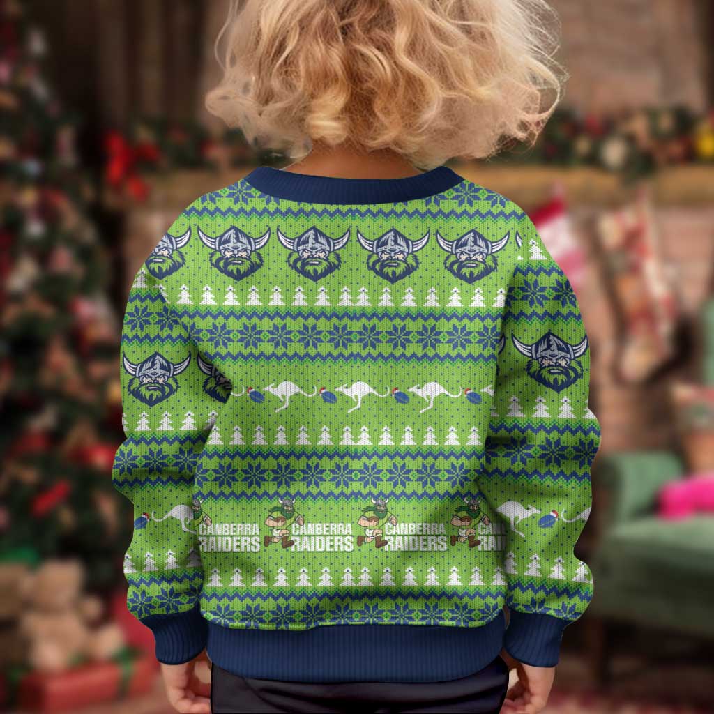 Raiders Rugby Christmas Kid Ugly Christmas Sweater Merry Xmas Canberra Cardigan Style - Aussie Hoodie