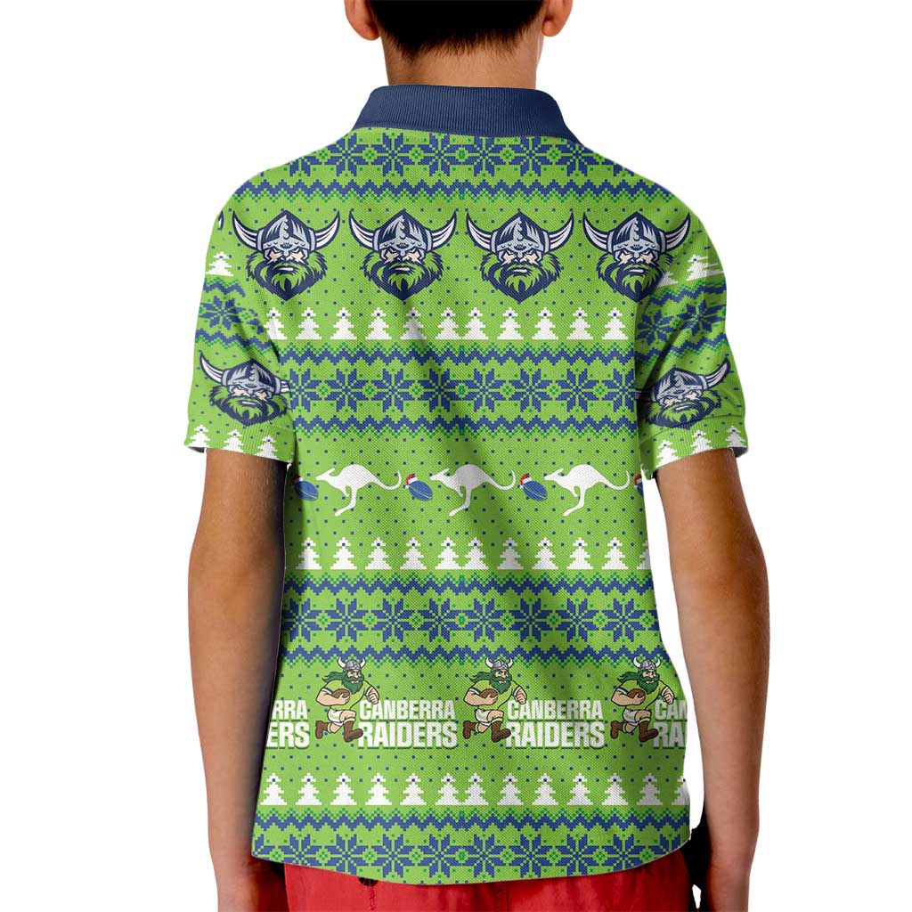Raiders Rugby Christmas Kid Polo Shirt Merry Xmas Canberra Cardigan Style - Aussie Hoodie