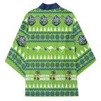 Raiders Rugby Christmas Kimono Merry Xmas Canberra Cardigan Style - Aussie Hoodie