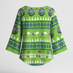 Raiders Rugby Christmas Kimono Sleeve Blouse Merry Xmas Canberra Cardigan Style - Aussie Hoodie