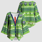 Raiders Rugby Christmas Kimono Sleeve Blouse Merry Xmas Canberra Cardigan Style - Aussie Hoodie