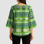 Raiders Rugby Christmas Kimono Sleeve Blouse Merry Xmas Canberra Cardigan Style - Aussie Hoodie