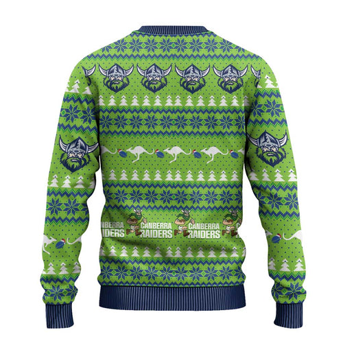Raiders Rugby Christmas Ugly Christmas Sweater Merry Xmas Canberra Cardigan Style - Aussie Hoodie