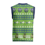 Raiders Rugby Christmas Knitted V-Neck Vest Merry Xmas Canberra Cardigan Style - Aussie Hoodie