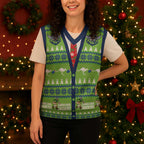 Raiders Rugby Christmas Knitted V-Neck Vest Merry Xmas Canberra Cardigan Style - Aussie Hoodie