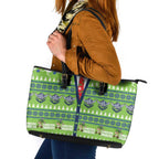 Raiders Rugby Christmas Leather Tote Bag Merry Xmas Canberra Cardigan Style - Aussie Hoodie