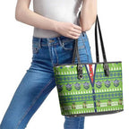 Raiders Rugby Christmas Leather Tote Bag Merry Xmas Canberra Cardigan Style - Aussie Hoodie