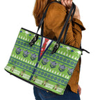 Raiders Rugby Christmas Leather Tote Bag Merry Xmas Canberra Cardigan Style - Aussie Hoodie